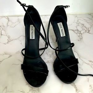 Black strappy heels